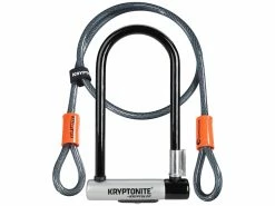 Kryptonite New-U – Bøjlelås Med Wire – U-Lock 10,2×22,9cm – Med 120cm Flex Wire